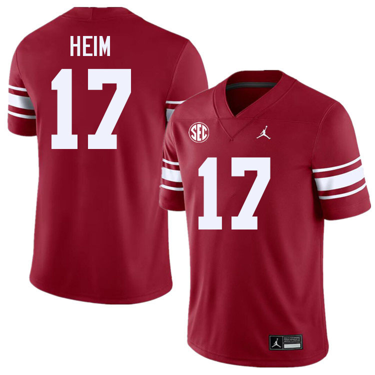 Men #17 Taylor Heim Oklahoma Sooners 2024 SEC Conference College Football Jerseys-Throwback